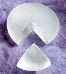 Cohesive gel implant cut