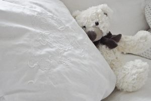 pillow with teddy bear